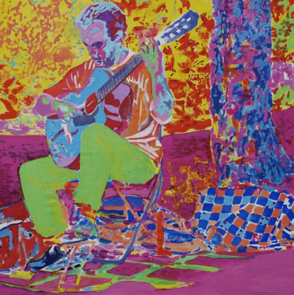 Paris Art Web - Painting - Francoise Abraham - Le Guitariste