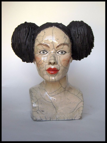 Paris Art Web - Melanie Bourget - Raku Ceramics Head
