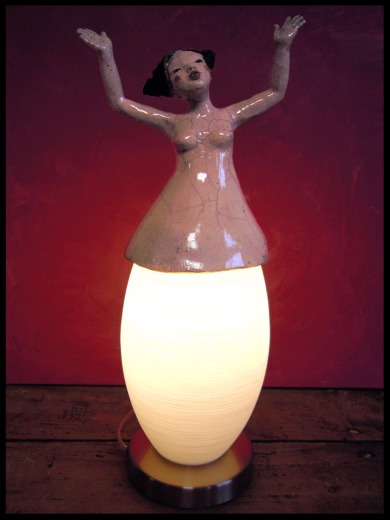 Paris Art Web - Melanie Bourget - Raku Ceramics Lamp
