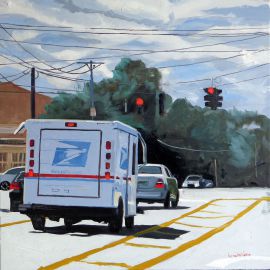 Paris Art Web - Painting - Angie Brooksby - Paysages - Mail Truck