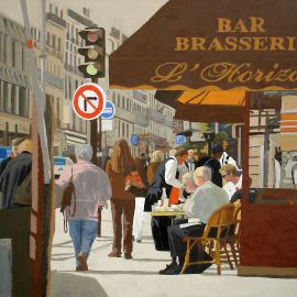 Paris Art Web - Painting - Angie Brooksby - Paris - Red Face Waiter