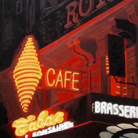 Paris Art Web - Painting - Angie Brooksby - Paris - Cafe La Font