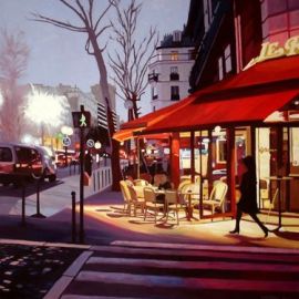 Paris Art Web - Painting - Angie Brooksby - Paris - Cafe du Matin