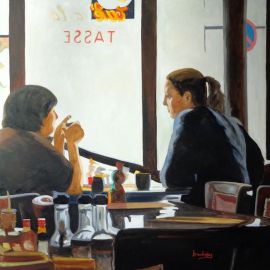 Paris Art Web - Painting - Angie Brooksby - Paris - Cafe a la Tasse