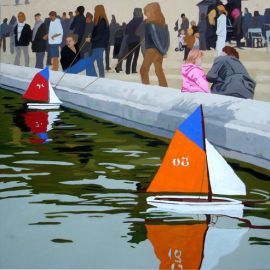 Paris Art Web - Painting - Angie Brooksby - Little Boat - Flora