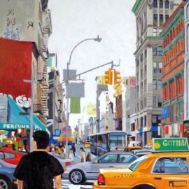 Paris Art Web - Painting - Angie Brooksby - New York - NY Gotham Street
