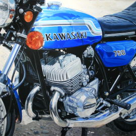 Paris Art Web - Painting - Franck Lloberes - Motorcycle - Kawa