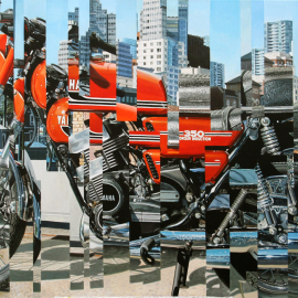Paris Art Web - Painting - Franck Lloberes - Motorcycle - Yamaha 350
