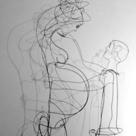 Paris Art Web - Sculpture - Laure Simoneau - Wire and Shadow Sculpture - Accouchements (3)