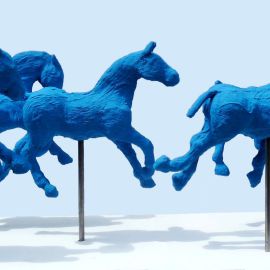 2 - Paris Art Web - Sculpture - Saone De Stalh - Small Horse Series - Cavalcade 2