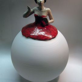 Paris Art Web - Sculpture - Melanie Bourget - Raku Ceramics Lamp 977