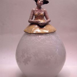 Paris Art Web - Sculpture - Melanie Bourget - Raku Ceramics Lamp 984