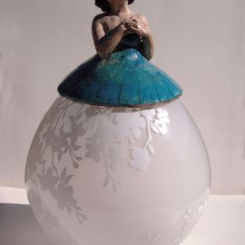 Paris Art Web - Sculpture - Melanie Bourget - Raku Ceramics Lamp 985