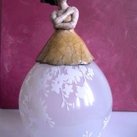 Paris Art Web - Sculpture - Melanie Bourget - Raku Ceramics Lamp 986
