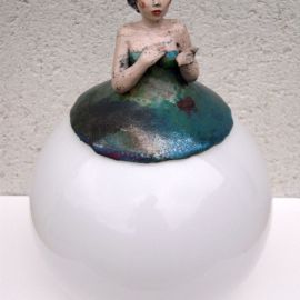 Paris Art Web - Sculpture - Melanie Bourget - Raku Ceramics Lamp 987