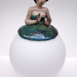 Paris Art Web - Sculpture - Melanie Bourget - Raku Ceramics Lamp 988