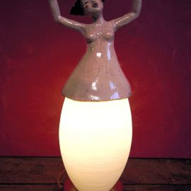 Paris Art Web - Sculpture - Melanie Bourget - Raku Ceramics Lamp 993