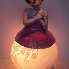 Paris Art Web - Sculpture - Melanie Bourget - Raku Ceramics Lamp 994