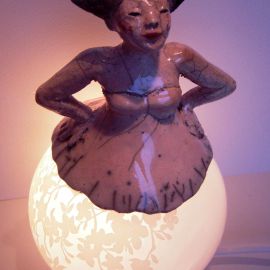 Paris Art Web - Sculpture - Melanie Bourget - Raku Ceramics Lamp 995