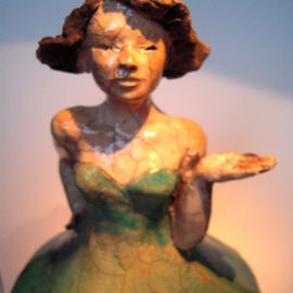Paris Art Web - Sculpture - Melanie Bourget - Raku Ceramics Lamp 997 (2)