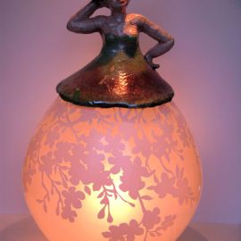 Paris Art Web - Sculpture - Melanie Bourget - Raku Ceramics Lamp 998 (1)