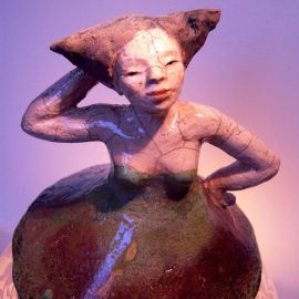 Paris Art Web - Sculpture - Melanie Bourget - Raku Ceramics Lamp 998 (2)