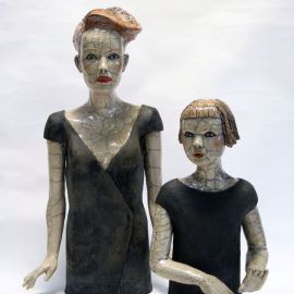Paris Art Web - Sculpture - Melanie Bourget - Raku Ceramics Statue Duo 970