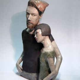 Paris Art Web - Sculpture - Melanie Bourget - Raku Ceramics Statue Duo 983 (2)