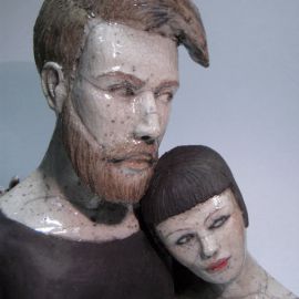 Paris Art Web - Sculpture - Melanie Bourget - Raku Ceramics Statue Duo 983 (4)