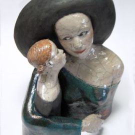 Paris Art Web - Sculpture - Melanie Bourget - Raku Ceramics Statue Duo 987 (2)