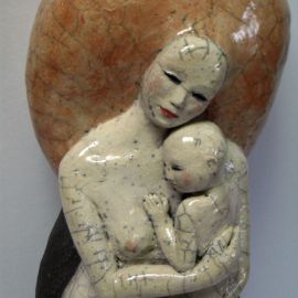Paris Art Web - Sculpture - Melanie Bourget - Raku Ceramics Statue Duo 986 (2)