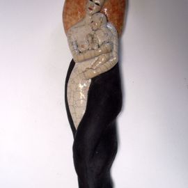 Paris Art Web - Sculpture - Melanie Bourget - Raku Ceramics Statue Duo 986 (1)