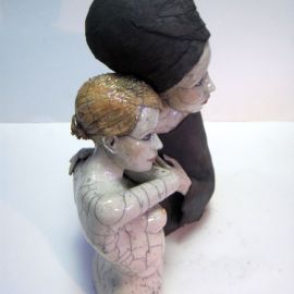 Paris Art Web - Sculpture - Melanie Bourget - Raku Ceramics Statue Duo 988 (2)