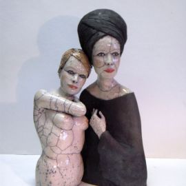 Paris Art Web - Sculpture - Melanie Bourget - Raku Ceramics Statue Duo 988 (3)