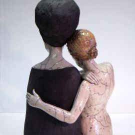 Paris Art Web - Sculpture - Melanie Bourget - Raku Ceramics Statue Duo 988 (4)