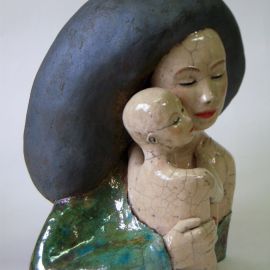 Paris Art Web - Sculpture - Melanie Bourget - Raku Ceramics Statue Duo 990 (3)