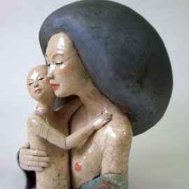 Paris Art Web - Sculpture - Melanie Bourget - Raku Ceramics Statue Duo 990 (2)