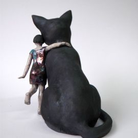 Paris Art Web - Sculpture - Melanie Bourget - Raku Ceramics Statue Duo 994 (1)