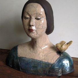 Paris Art Web - Sculpture - Melanie Bourget - Raku Ceramics Statue Duo 997