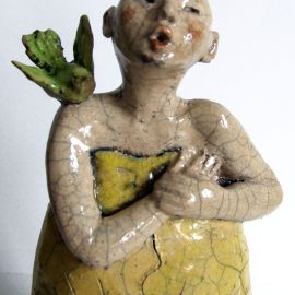 Paris Art Web - Sculpture - Melanie Bourget - Raku Ceramics Statue Duo 999 (2)