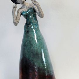 Paris Art Web - Sculpture - Melanie Bourget - Raku Ceramics Statue 962