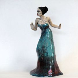 Paris Art Web - Sculpture - Melanie Bourget - Raku Ceramics Statue 963