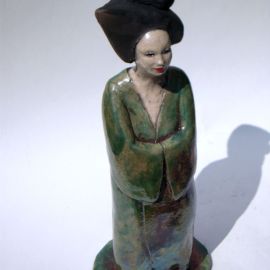 Paris Art Web - Sculpture - Melanie Bourget - Raku Ceramics Statue 953