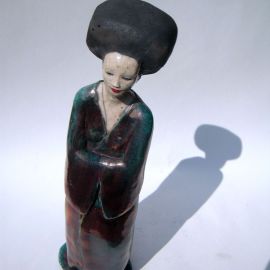 Paris Art Web - Sculpture - Melanie Bourget - Raku Ceramics Statue 968