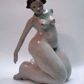 Paris Art Web - Sculpture - Melanie Bourget - Raku Ceramics Statue 971