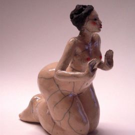 Paris Art Web - Sculpture - Melanie Bourget - Raku Ceramics Statue 975 (1)