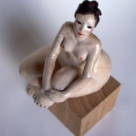 Paris Art Web - Sculpture - Melanie Bourget - Raku Ceramics Statue 974 (1)