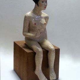 Paris Art Web - Sculpture - Melanie Bourget - Raku Ceramics Statue 973 (1)