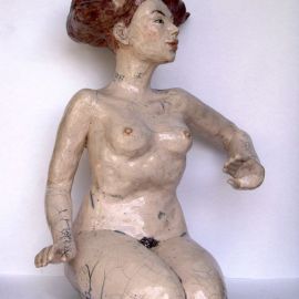 Paris Art Web - Sculpture - Melanie Bourget - Raku Ceramics Statue 981 (1)