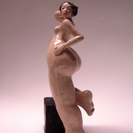 Paris Art Web - Sculpture - Melanie Bourget - Raku Ceramics Statue 979 (1)